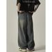 Elastic Waist Oversize New Jeans Men's And Women's Japanese Large Size Loose Street Drape Wide-leg Trousers_mkmklike.com