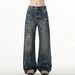 Men's Clothing American Style Dirtyfit Washed Distressed Straight Leg Jeans, New Summer Style, Retro Splatter Paint Casual Trousers For Men._mkmklike.com