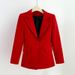 Women's clothing Suit Pants Irregular Lapel Simple Black Red Jacket + Pants_mkmklike.com
