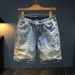 Men's Clothing Men's Trendy Distressed Denim Shorts Casual Versatile Loose Fitting Summer Thin Five Point Ripped Details With Rolled Up Hem_mkmklike.com