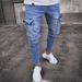 Casual fashion all match men's skinny jeans men's small foot trousers_mkmklike.com