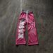 Women's Patch Embroidered Sports Casual Pants Loose Straight Leg Ins Style Long Trousers_mkmklike.com
