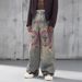 Men's Graffiti Washed Denim Jeans – Oversized Straight-Leg Pants With Distressed Details & Faux Rips (American Streetwear, Loose Fit, Cotton Comfort)_mkmklike.com