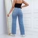 Women's Clothing New Elastic Hole Loose Bell Bottom Pants_mkmklike.com