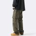 American Functional Jeans, Men's Trendy Brand, Micro Flared Multi Pocket Workwear Pants, Loose And Versatile Casual_mkmklike.com