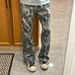 Cleanfit Camouflage Jeans For Men, Spring, Autumn, American Style, High Street Washed Curved Pants, Slimming Slight Flare Straight-leg Pants_mkmklike.com