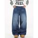 Men's American Style Washed Wide Leg Jeans Straight Leg High Street Vintage Style Floor Length Cross Border Exclusive_mkmklike.com
