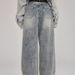Men's Clothing Retro Ripped Jeans Straight Leg Pants For Men And Women Loose Wide Leg Long Trousers Spring Autumn Style Summer Floor Length_mkmklike.com