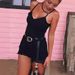 European American Vintage Classic High-waisted Denim Shorts With Side Slits, Holes, And Cat_mkmklike.com