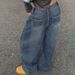 "Distressed Wide-Leg Denim Jeans – Extra Long & Loose Fit (Bluish/Black/Light Gray, XS-XXL)"_mkmklike.com