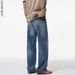 Men's Cleanfit Straight-Leg Jeans – Vintage Washed Denim, Relaxed Fit, 100% Cotton (Sizes 28-38, No-Stretch)_mkmklike.com