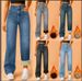 Women's Clothing Fleece-Lined Relaxed Fit Jeans - High Stretch Straight Leg Winter Pants (S-XXL)_mkmklike.com