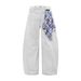 Men's Clothing Vintage Washed White American Bowie Jeans For Men - Relaxed Fit Straight Leg Denim Pants With Bandana (S-XXXL)_mkmklike.com