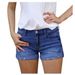K Stretch Slim Fit Ripped Tassel Denim Shorts For Women_mkmklike.com