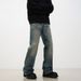 Men's Vintage Washed Distressed Jeans – Retro High Street Style, Straight Leg With Slight Flare (S-XXL)_mkmklike.com