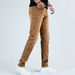 Men's Washed Ginger Jeans | Classic Straight Leg Fit | Vintage Leather Patch & Subtle Whiskering | All-Season Casual Denim Pants_mkmklike.com