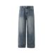 Men's Retro Washed Straight Wide Leg Pants Winter Warm Loose Fit Floor Length Korean Style Commuter Outfit_mkmklike.com