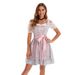 Women's Clothing German Munich Oktoberfest Costume Bavaria Printed Strap Dress Maid Set_mkmklike.com