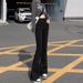Exclusive Black Flared Jeans Women, American Style, New Winter Model, Slimming High-waisted Bootcut Pants For Petite_mkmklike.com