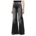 Women's Clothing High Waist Hip Lifting Lace Up Flared Pants Wide Leg Pants Jeans_mkmklike.com