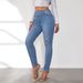 Women's Clothing Elastic High Waist Slimming Small Straight Pants_mkmklike.com