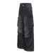 Men's And Women's High-End Corduroy Distressed Look Loose Fit Curved Cargo Pants High Street Style_mkmklike.com
