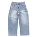 Men's Clothing Men's Rhinestone Embellished Jeans - Oversized High Street Denim Pants (Light Blue, S-XXL)_mkmklike.com