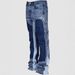 European And American Fashion Ins Workwear Hit Men's Denim Overalls Stretch Patch Denim Layered Flared Pants_mkmklike.com