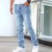 Blue European And American Small-footed Jeans For Men_mkmklike.com