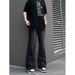 Nordmann Washed Black Jeans For Men, Slightly Flared Straight-Leg Pants, American High Street Retro Loose Fit Versatile Cool_mkmklike.com