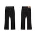 Men's Clothing Style Washed Vibe Flared Black Jeans High Street White Line Kenijima Loose Trousers_mkmklike.com