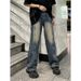 Nordmann American Retro Patchwork Jeans For Men High-End Design Hip-Hop Long Trendy Loose Straight Casual Pants_mkmklike.com
