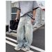 Spring Light Blue Washed Baggy Jeans – Unisex Relaxed Straight-Leg Wide Pants (S-3xl) Anti-Restriction Design_mkmklike.com
