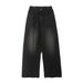 Vintage Washed Denim Jeans For Men – 90s Baggy Streetwear Pants (60% Cotton) – Relaxed Fit Straight-Leg With Dragging Hem For Hip-Hop & Y2K Style_mkmklike.com