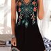 Women's new style fancy decorative watercolor flower off-the-shoulder mini dress_mkmklike.com