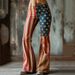 Women's 3D Digital Print Slimming Flared Jeans Fashionable Autumn/Winter New European American Style Independent Website_mkmklike.com
