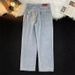 Men's Clothing Summer Washed Retro Jeans Loose Straight Leg Men's Trendy Boyfriend Style Wide Leg Flowing Pants_mkmklike.com