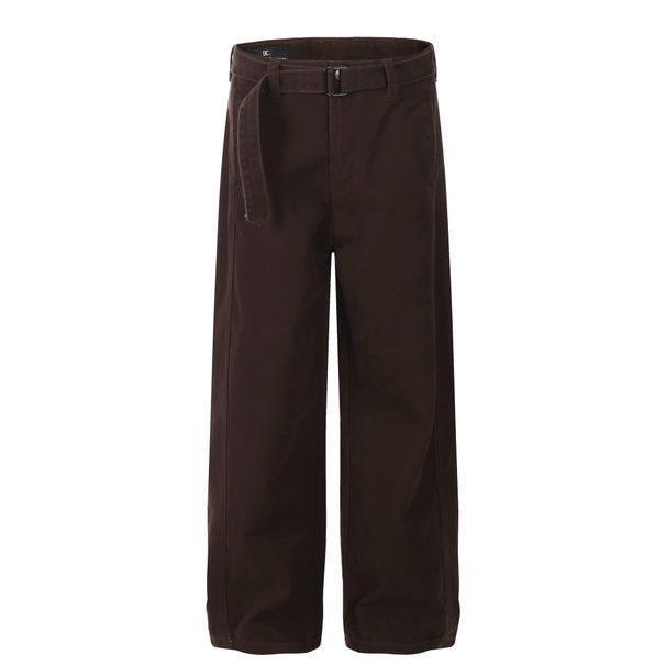 Men's Clothing Trendy Neutral Solid Color Deconstruction Design High End Men's Loose Denim Trousers_mkmklike.com