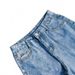 Women's High Waist Straight Leg Jeans - Classic Blue Denim With Pearl Button Details, Comfortable Cotton Blend, Loose Fit For Casual Style_mkmklike.com