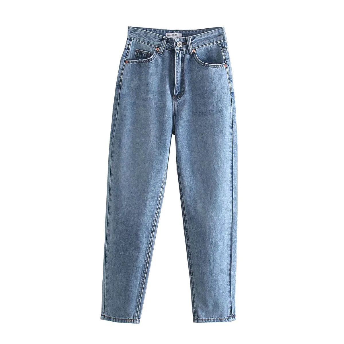 Women's spring new loose version of denim trousers high waisted loose casual jeans_mkmklike.com