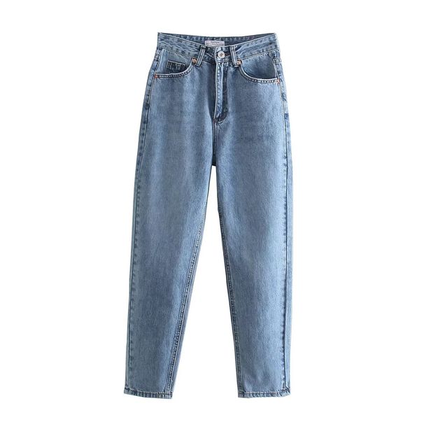Women's spring new loose version of denim trousers high waisted loose casual jeans_mkmklike.com