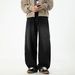 Men's American Retro Oversized Jeans High Street Style Washed Distressed Straight Leg Loose Fitting Long Pants For Autumn_mkmklike.com