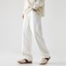 Men's White Cotton Jeans Loose Fit Straight Leg Drapey Wide Leg Trousers Mid Waist Slight Stretch Machine Washable Trendy Autumn Piece_mkmklike.com