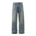 Men's Jeans Washed Vintage Casual Straight Long American Style Wasteland Gradient Floor-Length Dad Pants Versatile_mkmklike.com