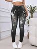 Cross-border European And American 2025 Fall Smx Retro Low-waist Women's Jeans, Stretchy, Slim-fit, Embroidered,_mkmklike.com
