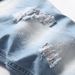 Summer Denim Shorts for Men Fashionable Distressed And Faded Loose Straight Leg Casual Five Point Spot Trade_mkmklike.com