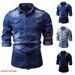 Pulse 2022 Spring And Autumn Fashion Slim Fit Multi-Pocket Washed Denim Long Sleeve Shirt Men's Clothing_mkmklike.com