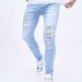 Stylish Men's Slim Fit Stretch Denim Jeans With Distressed Details - Comfortable & Trendy For Casual Wear_mkmklike.com