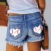 Trendy Girl Closet Trendy Girl Closet Foreign Trade 2023 European And American Trendy Ripped Tassel Denim Straight Button Shorts Women's Hot_mkmklike.com
