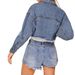 Women's Loose Fit Denim Jacket Fashionable Frayed Edges Short Ripped Style Casual_mkmklike.com